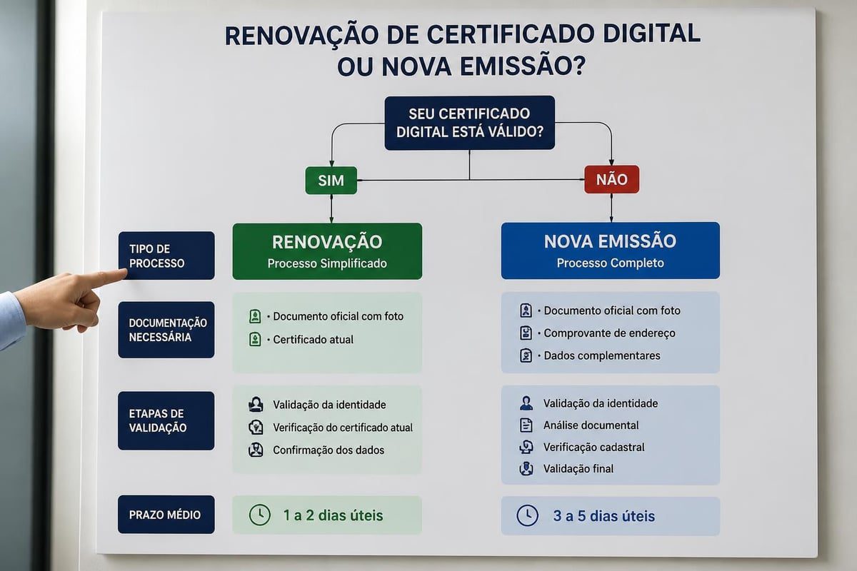 Comparação renovação versus nova emissão