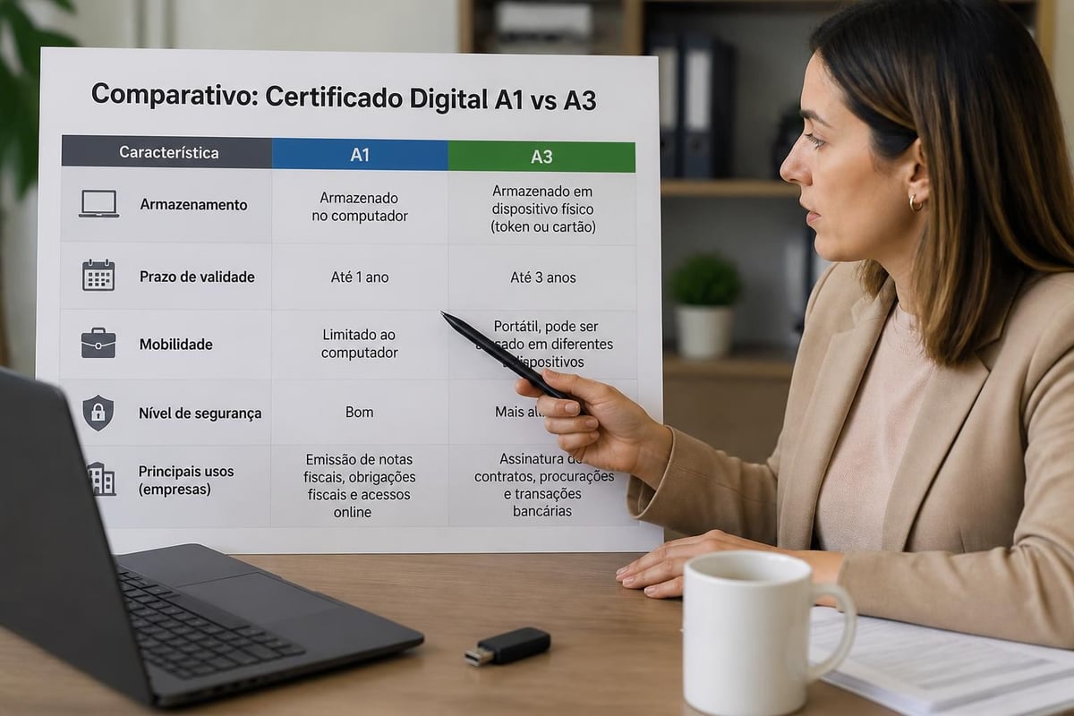 Diferenças entre certificados A1 e A3